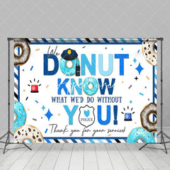 Aperturee - Aperturee Blue Stripe Donut Konw Thank You Police Backdrop