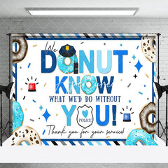 Aperturee - Aperturee Blue Stripe Donut Konw Thank You Police Backdrop