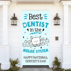 Aperturee - Aperturee Blue Tooth Happy National Dentists Day Door Cover