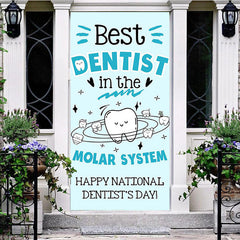 Aperturee - Aperturee Blue Tooth Happy National Dentists Day Door Cover