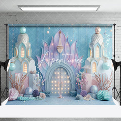 Aperturee - Aperturee Blue Undersea Mermaid Cake Smash Room Set Backdrop