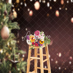 Aperturee - Aperturee Blur Christmas Ornaments Photo Booth Backdrop