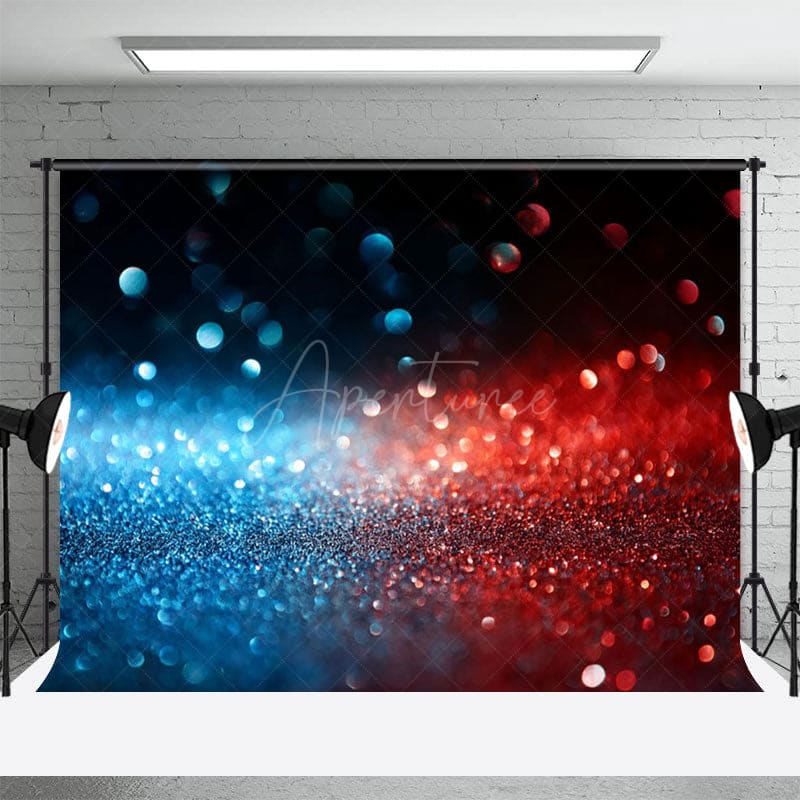 Aperturee - Aperturee Blurred Red Blue Shiny Photography Studio Backdrop