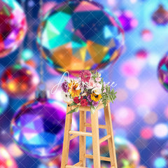 Aperturee - Aperturee Blurry Colorful Sparkle Xmas Bells Christmas Backdrop