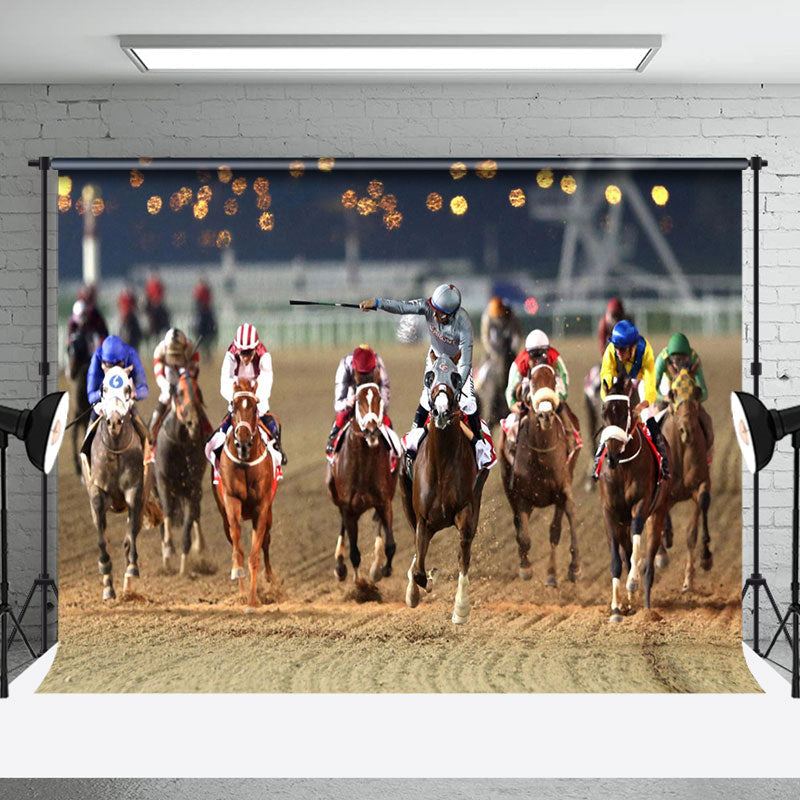 Aperturee - Aperturee Blurry Gold Light Racecourse Kentucky Derby Backdrop