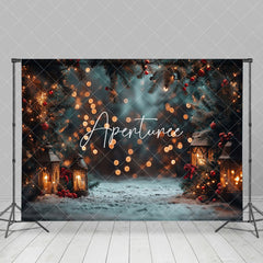 Aperturee - Aperturee Blurry Light Glitter Snowy Path Christmas Backdrop