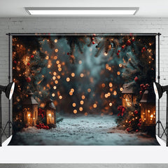 Aperturee - Aperturee Blurry Light Glitter Snowy Path Christmas Backdrop