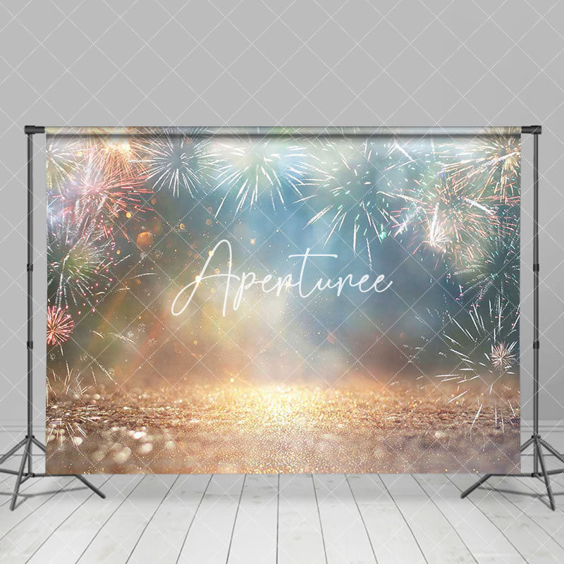 Aperturee - Aperturee Blurry Night Sparks Flicker Happy New Year Backdrop