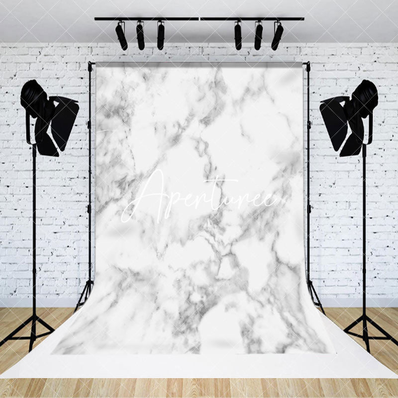 Aperturee - Aperturee Blurry White Grey Marbled Texture Photo Backdrop