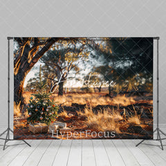 Aperturee - Aperturee Blurry Wild Forest Tree Gifts Christmas Backdrop