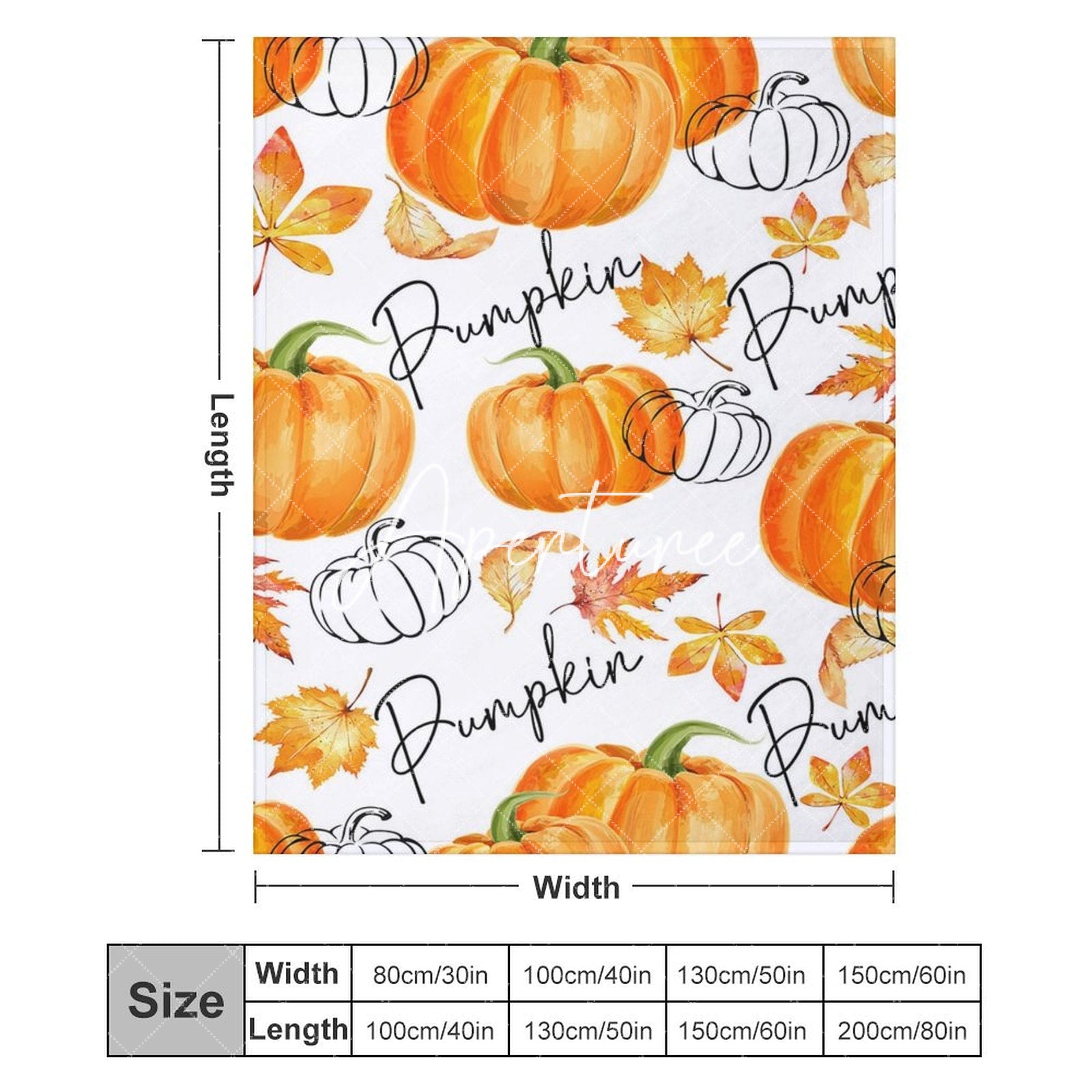 Aperturee - Aperturee Boho Autumn Pumpkin Custom Name Soft Warm Blanket