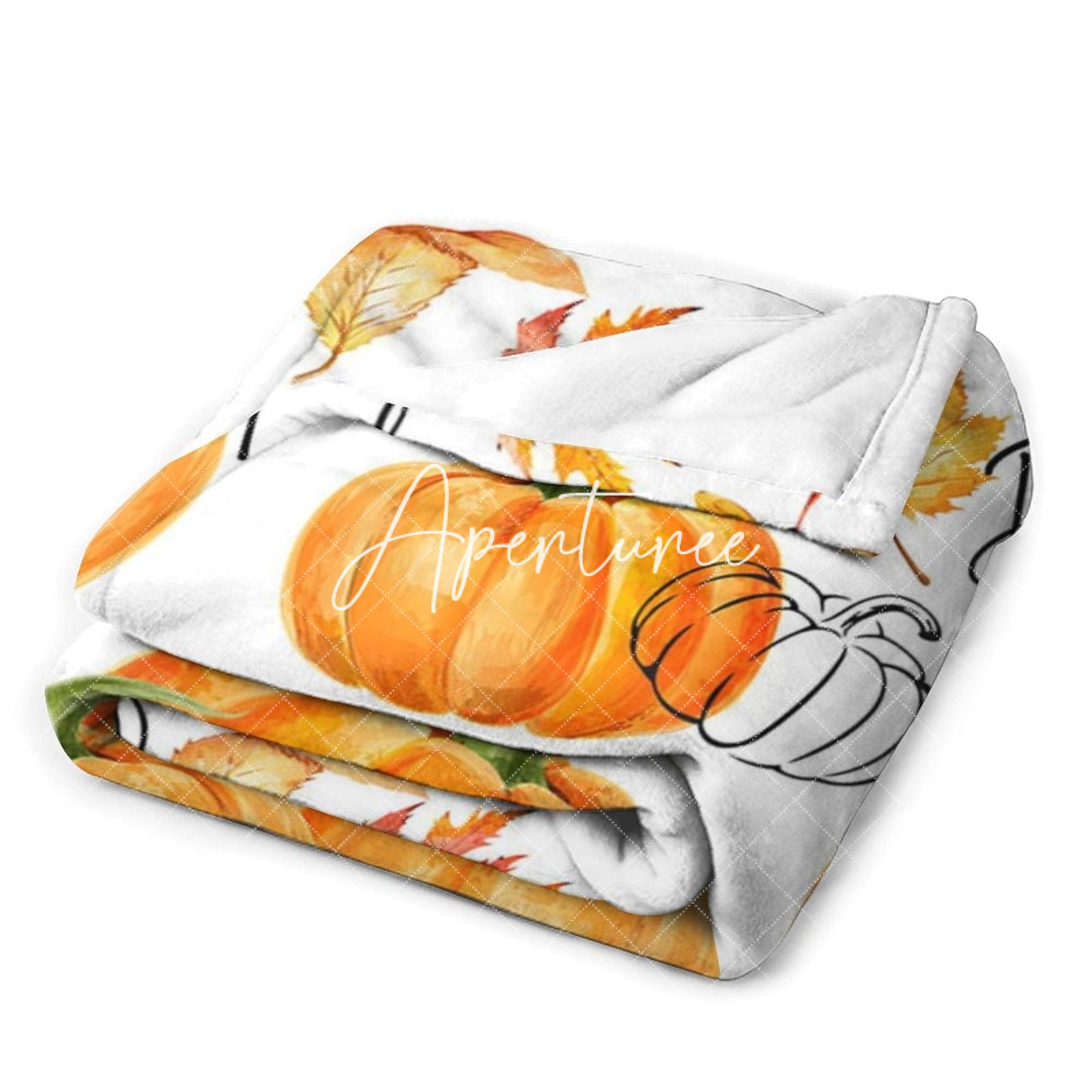 Aperturee - Aperturee Boho Autumn Pumpkin Custom Name Soft Warm Blanket