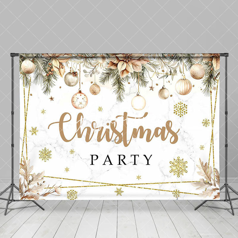 Aperturee - Aperturee Boho Floral Bells Marbled Christmas Party Backdrop