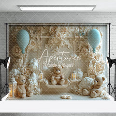 Aperturee - Aperturee Boho Flower Carving Wall Bear Swing Cake Smash Backdrop