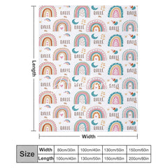 Aperturee - Aperturee Boho Rainbow Cutsom Name Blanket for Girl