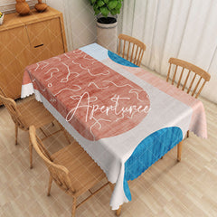 Aperturee - Aperturee Boho Stitching Pattern Modern Rectangle Tablecloth