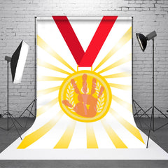 Aperturee - Aperturee Boho Sun Gold Metal White Sport Celebration Backdrop