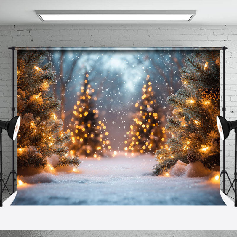 Aperturee - Aperturee Bokeh Glitter Light Xmas Tree Christmas Backdrop