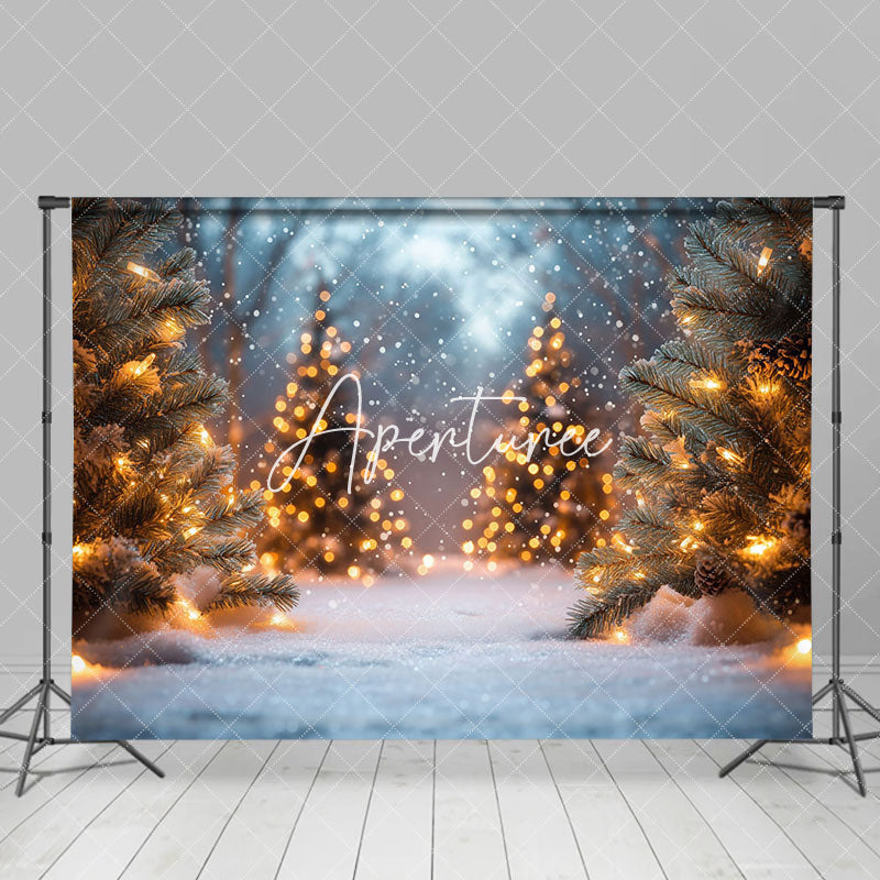 Aperturee - Aperturee Bokeh Glitter Light Xmas Tree Christmas Backdrop