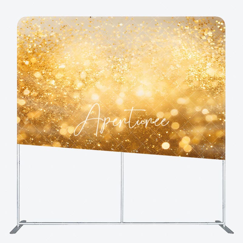 Aperturee - Aperturee Bokeh Gold Glitter Dance Party Pillow Case Backdrop