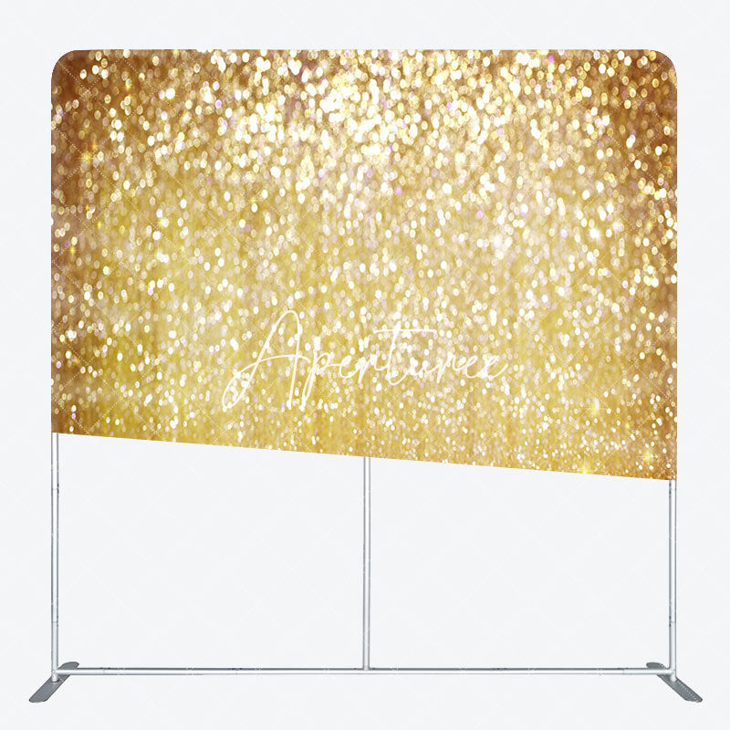 Aperturee - Aperturee Bokeh Gold Glitter Party Square Tension Backdrop