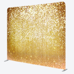 Aperturee - Aperturee Bokeh Gold Glitter Party Square Tension Backdrop