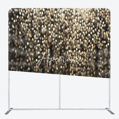 Aperturee - Aperturee Bokeh Golden Glitter Chic Tension Fabric Backdrop