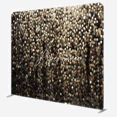 Aperturee - Aperturee Bokeh Golden Glitter Chic Tension Fabric Backdrop