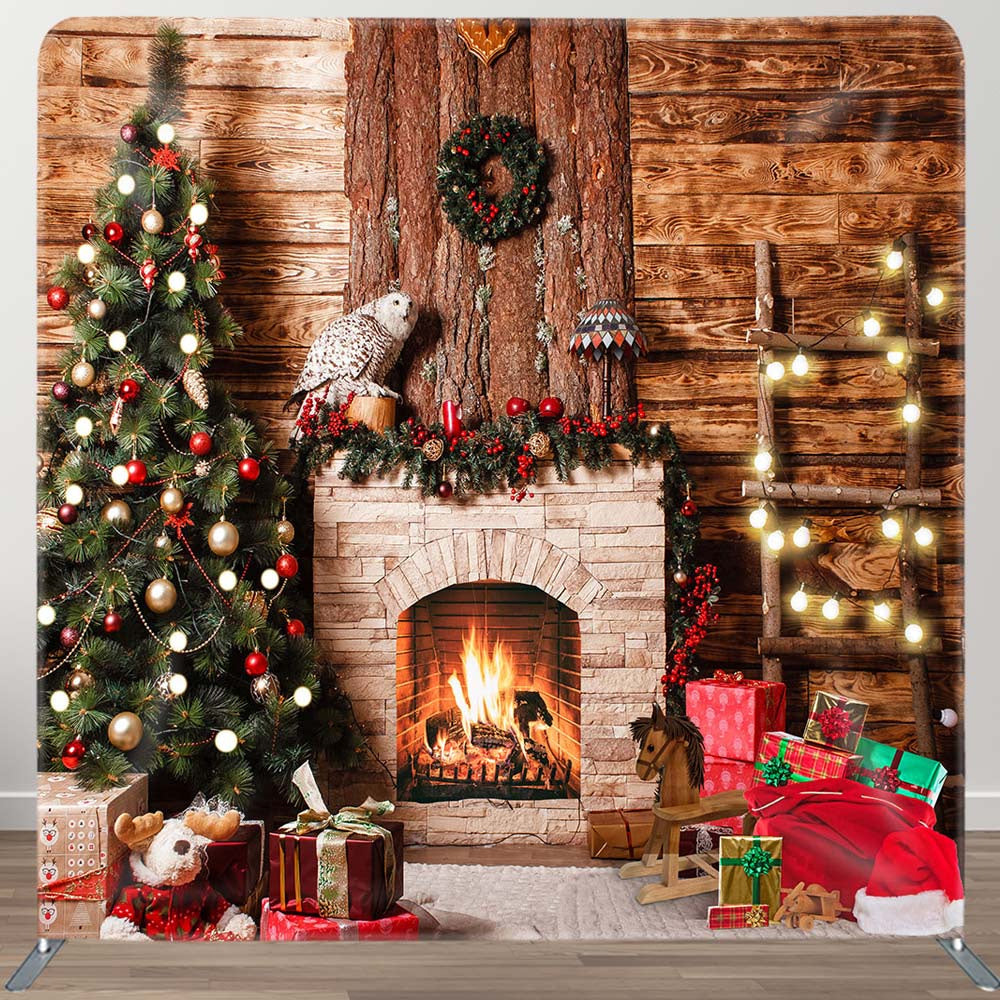 Aperturee - Aperturee Bokeh Light Merry Christmas Tension Fabric Backdrop