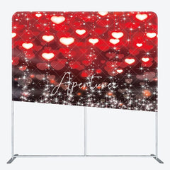 Aperturee - Aperturee Bokeh Red Hearts Sparkle Square Double-Sided Backdrop