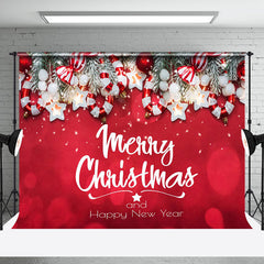 Aperturee - Aperturee Bokeh Red Merry Christmas Happy New Year Backdrop