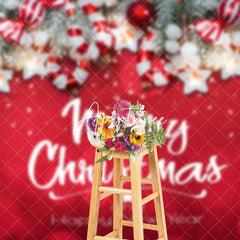 Aperturee - Aperturee Bokeh Red Merry Christmas Happy New Year Backdrop