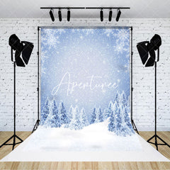 Aperturee - Aperturee Bokeh Silver Snowflake Cedar Winter Sweep Backdrop