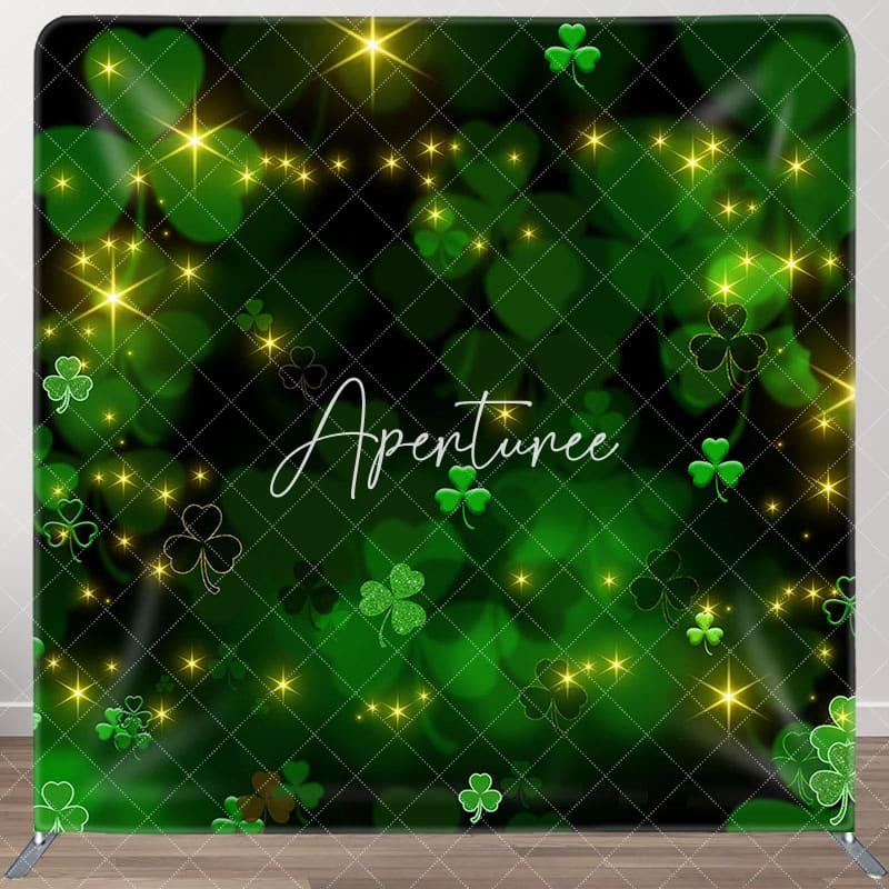 Aperturee - Aperturee Bokeh St Patrick Clover Sparkle Pillow Case Backdrop