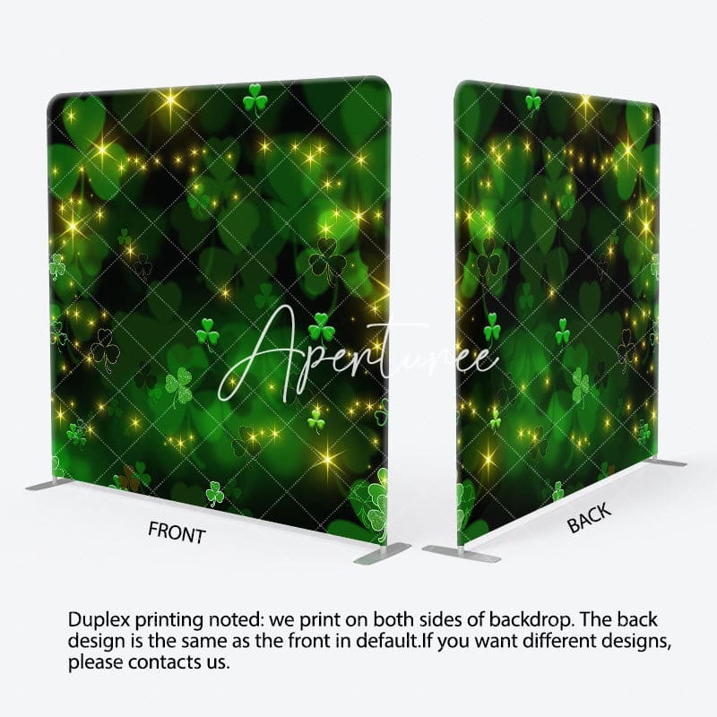 Aperturee - Aperturee Bokeh St Patrick Clover Sparkle Pillow Case Backdrop