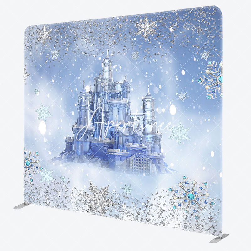 Aperturee - Aperturee Bokeh Winter Snow Castle Kids Pillow Case Backdrop