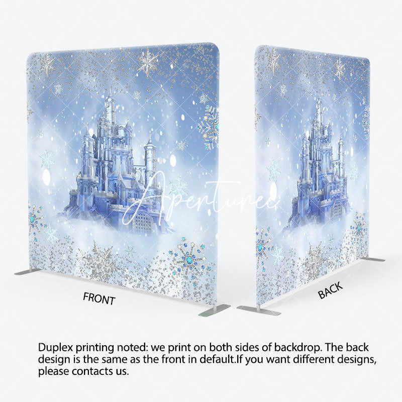 Aperturee - Aperturee Bokeh Winter Snow Castle Kids Pillow Case Backdrop