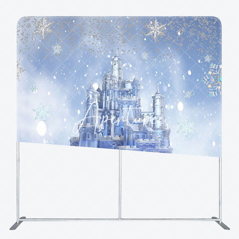 Aperturee - Aperturee Bokeh Winter Snow Castle Kids Pillow Case Backdrop