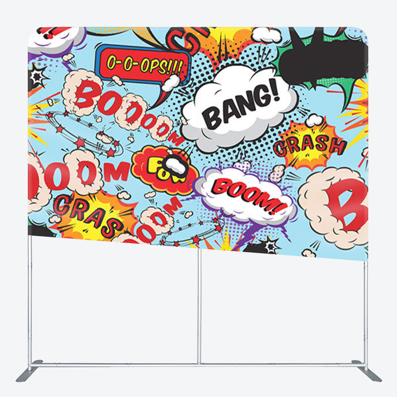 Aperturee - Aperturee Boom Bang Comic Style Fabric Backdrop For Party Decor