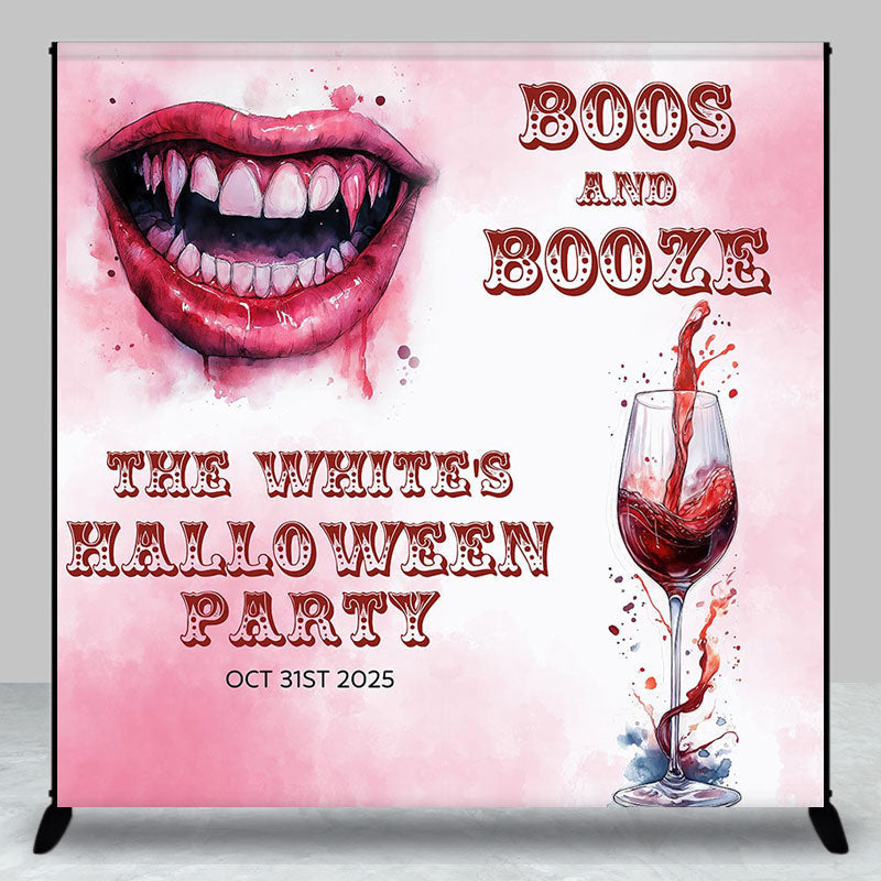 Aperturee - Aperturee Boos And Booze Custom Name Halloween Party Backdrop