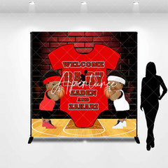 Aperturee - Aperturee Bricks Basketball Custom Twins Baby Shower Backdrop