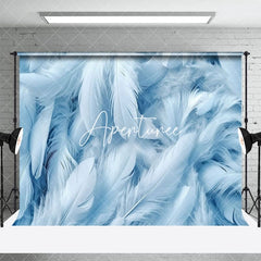 Aperturee - Aperturee Bright Blue White Soft Feathers Fine Art Backdrop