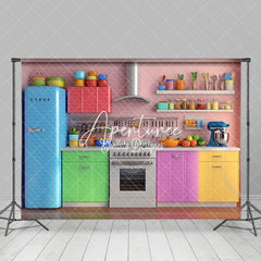 Aperturee - Aperturee Bright Colored Kitchen Photography Backdrop