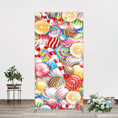 Aperturee - Aperturee Bright Colorful Candyland Birthday Rectangle Backdrop