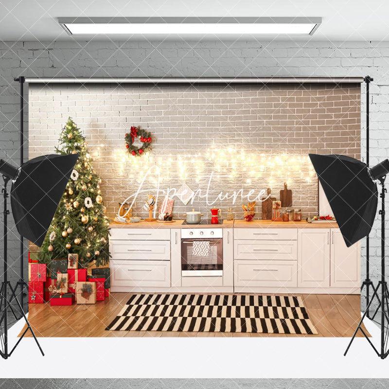 Aperturee - Aperturee Bright Kitchen Garland Decoration Christmas Backdrop