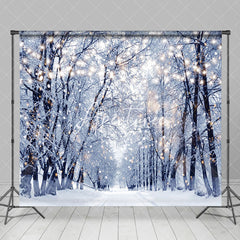 Aperturee - Aperturee Bright Light Twinkling Snowy Winter Forest Backdrop