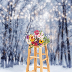 Aperturee - Aperturee Bright Light Twinkling Snowy Winter Forest Backdrop