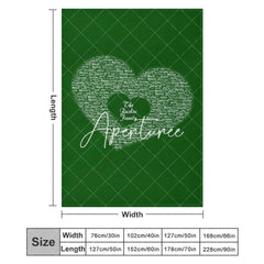 Aperturee - Aperturee Bright Royal Green Custom Family Name Heart Blanket