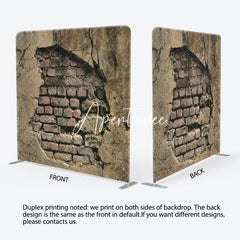 Aperturee - Aperturee Broken Brick Wall Photography Square Tension Backdrop