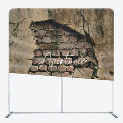 Aperturee - Aperturee Broken Brick Wall Photography Square Tension Backdrop